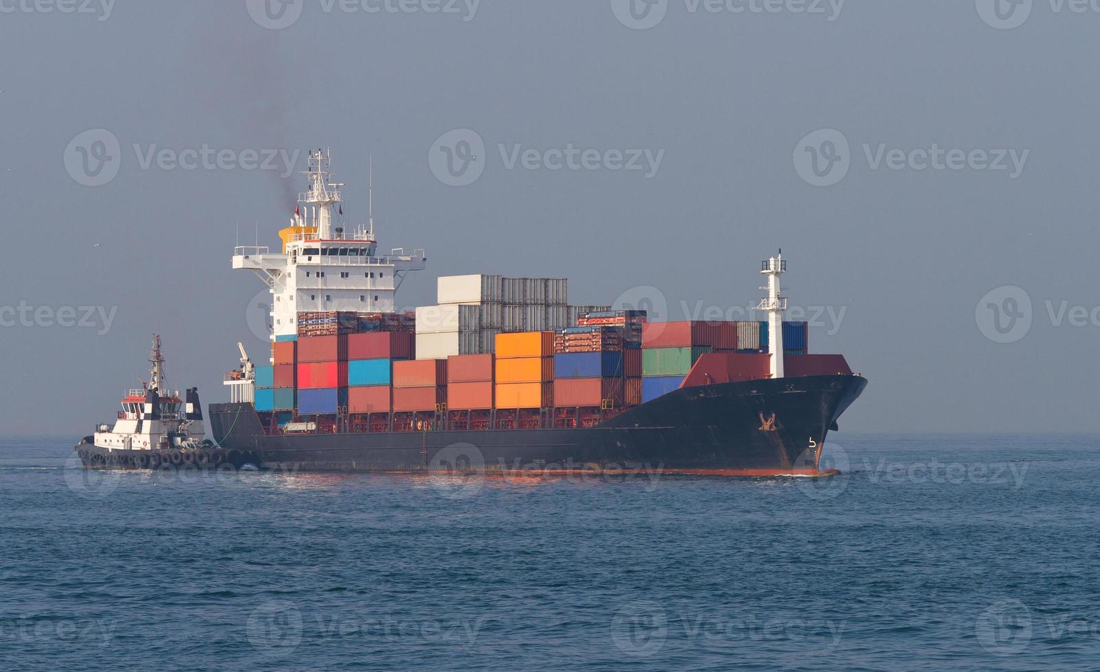 Container Ship in sea photo