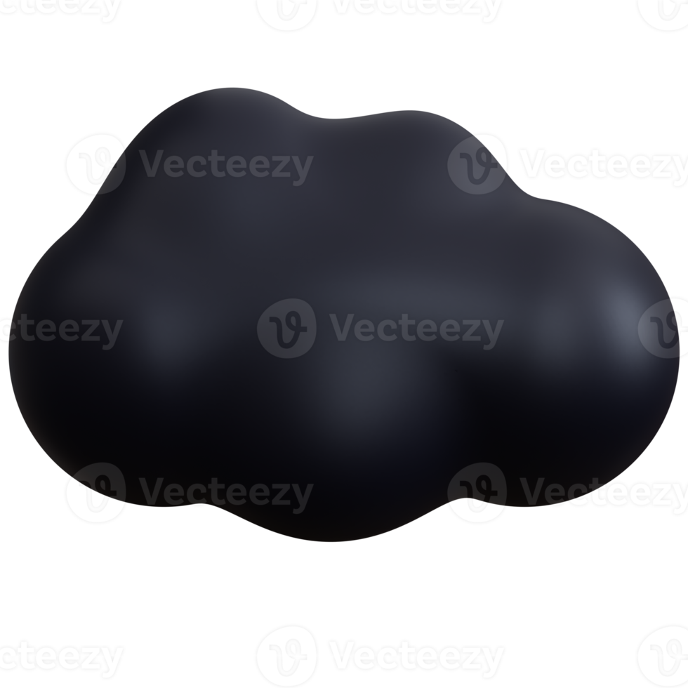 3d rendering black clouds isolated png