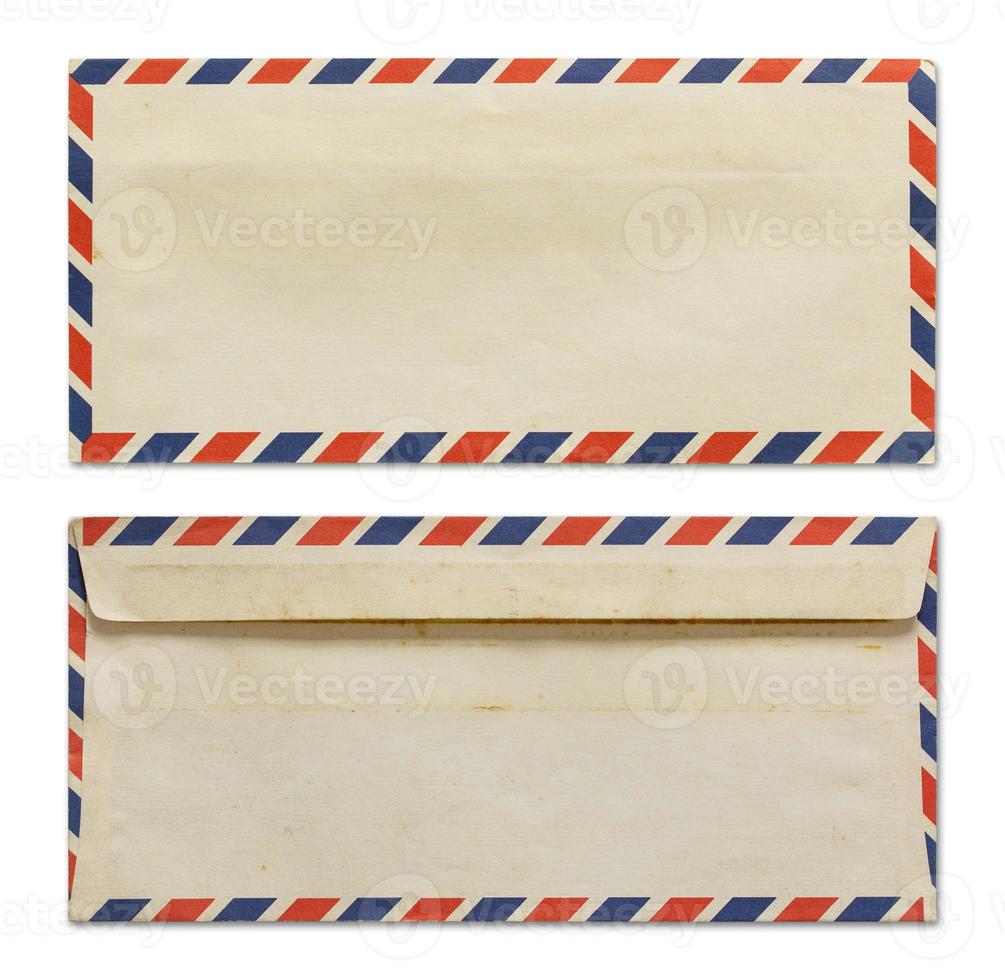 old envelope isolated on white background photo