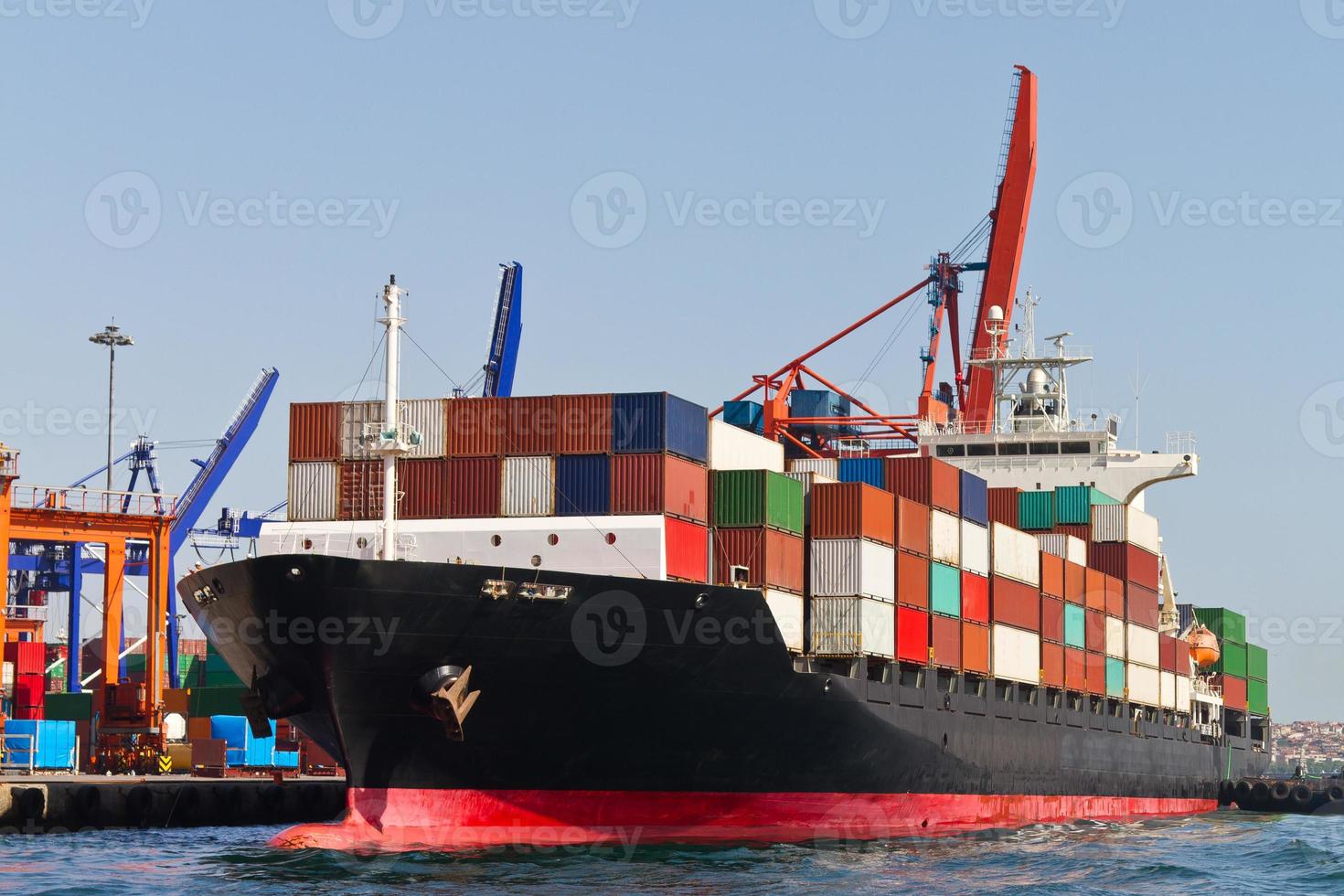 Container Ship in port photo