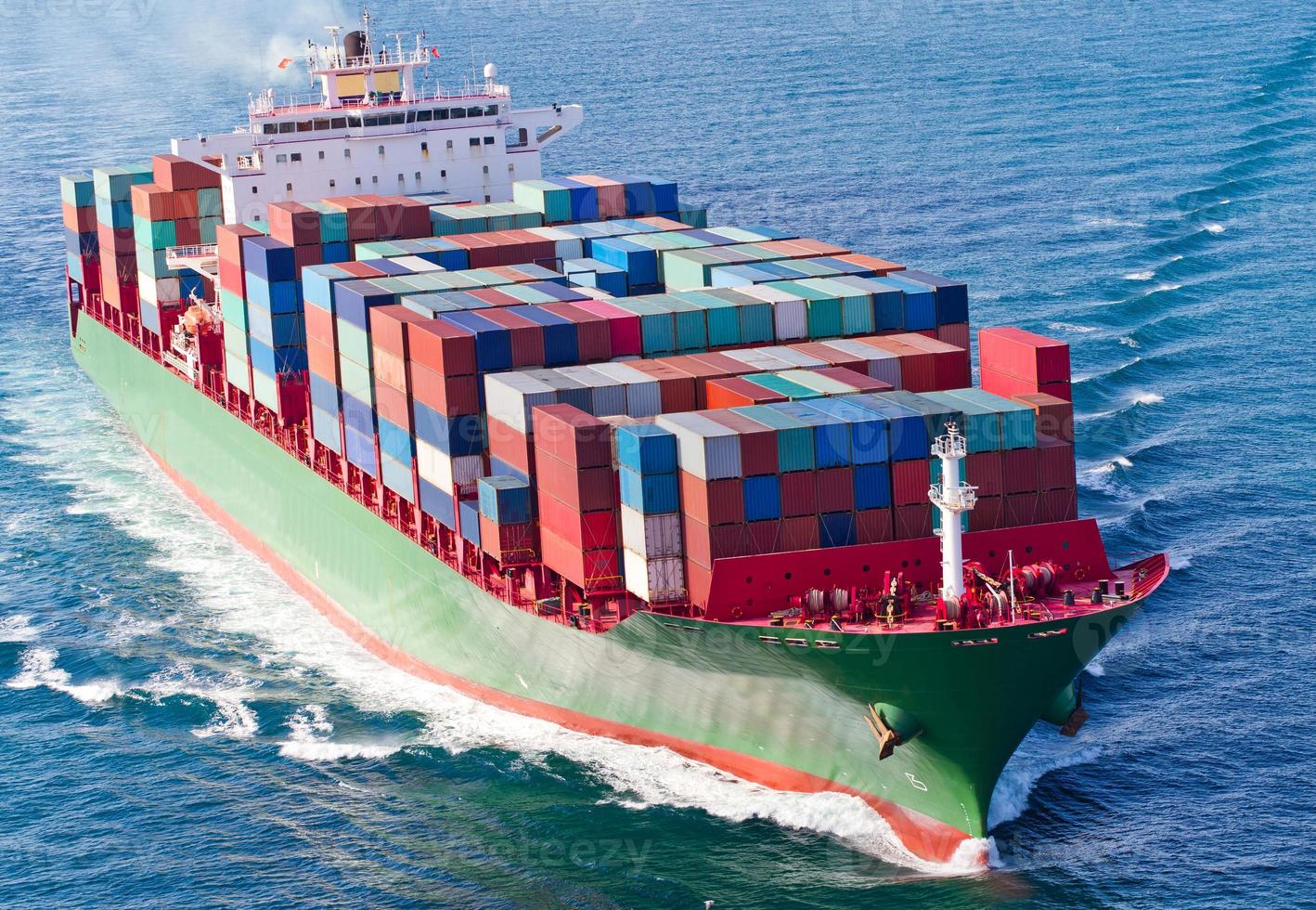 Container Ship in sea photo