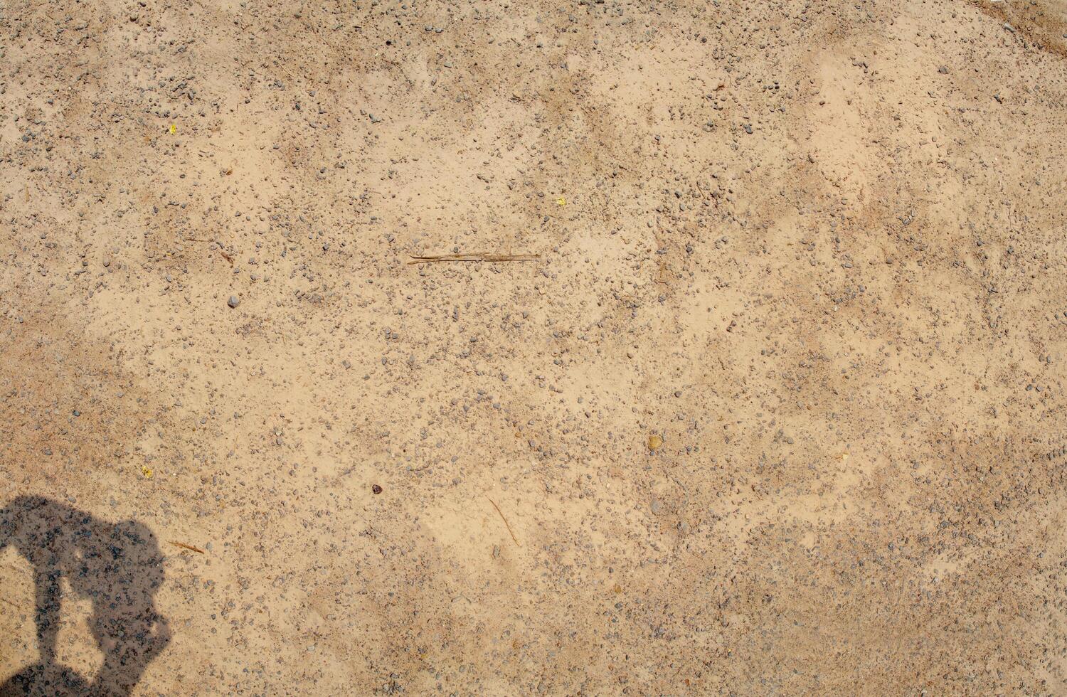 Texture of pebbles on ground in panorama view for background images photo