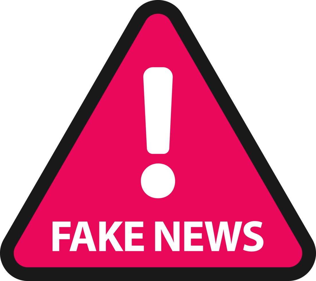 red fake news warning sign png