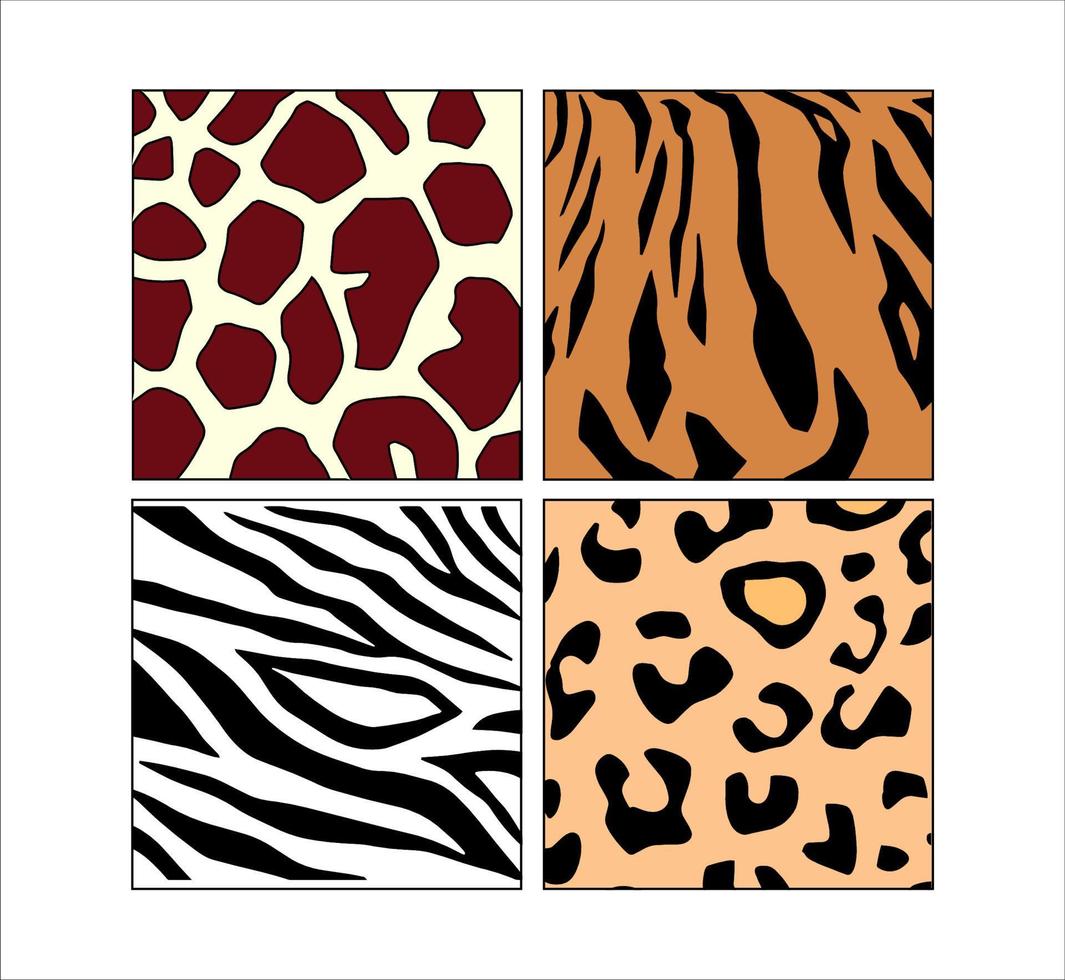 conjunto de patrón de animales de papel tapiz vector