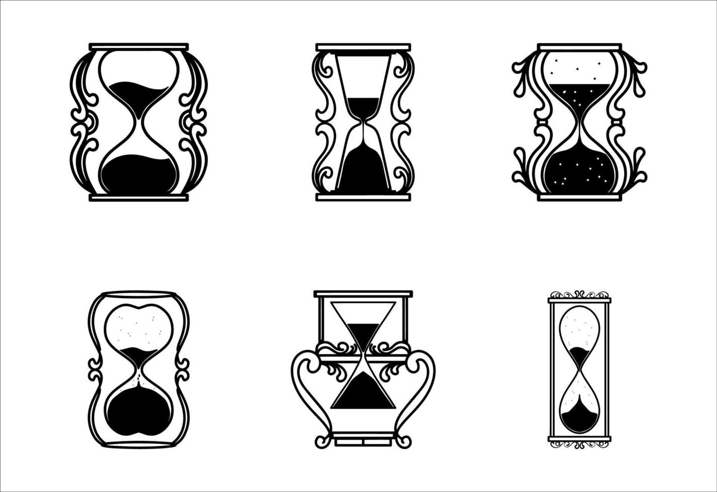 Design Element of Hourstime Silhouette Set vector