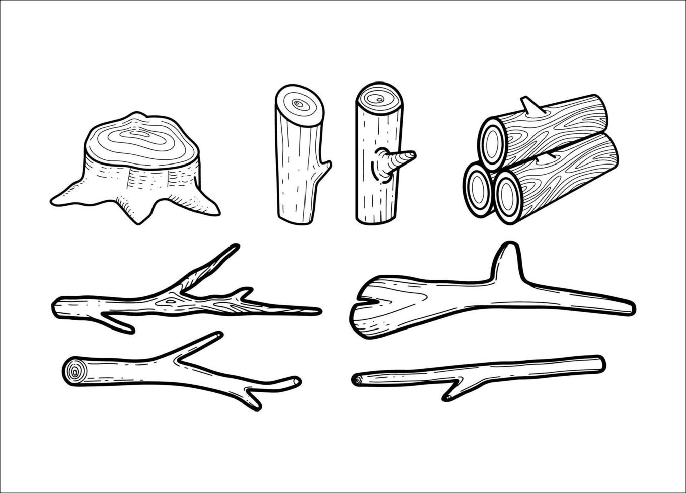 Collection of Wood Cut Illustrations vector