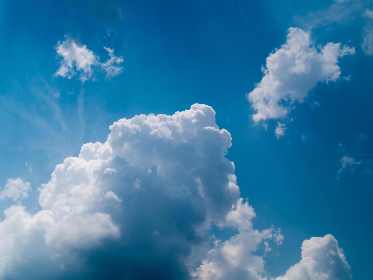 Blue sky with clouds, Sky background image photo