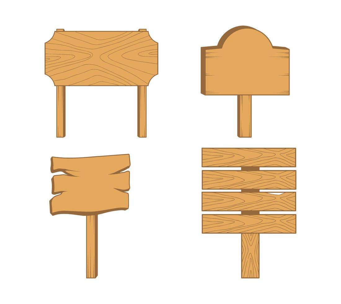 colección de vector de madera de la calle