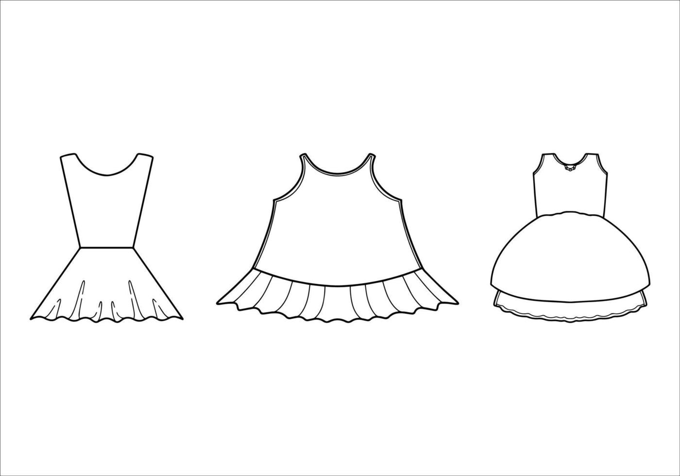 ilustraciones de la colección de vestidos para niños vector