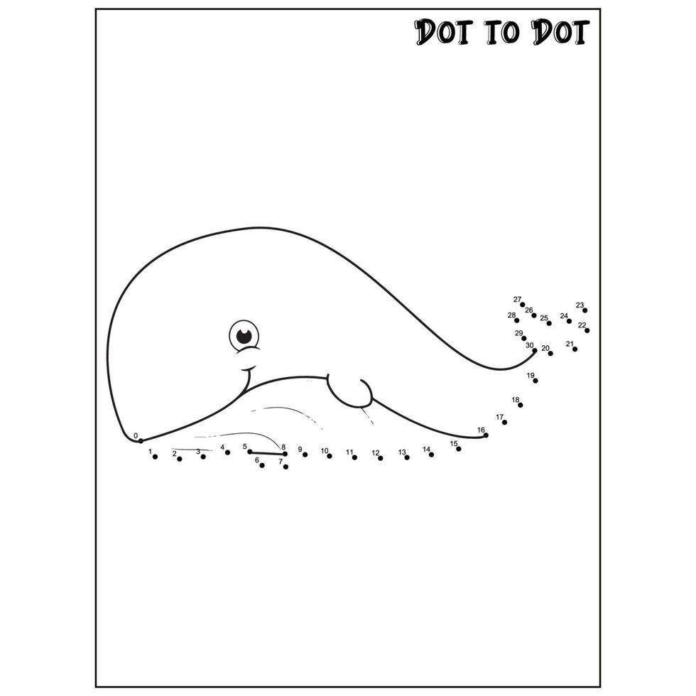 Whale connect the dots activities vector