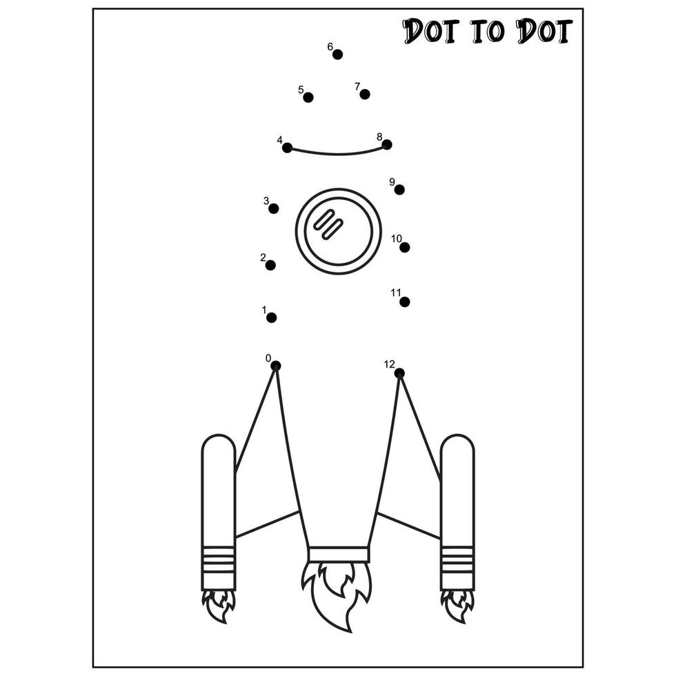 Rocket connect the dots activities vector