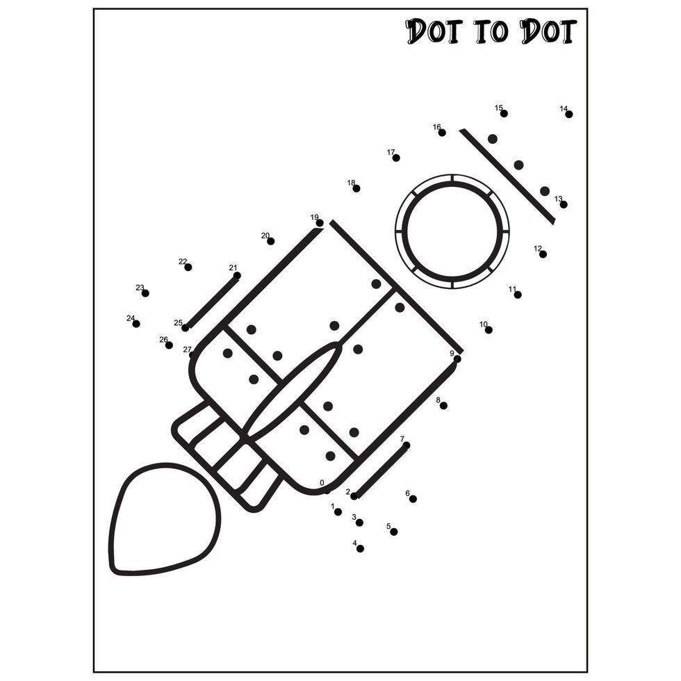 Rocket connect the dots activities vector