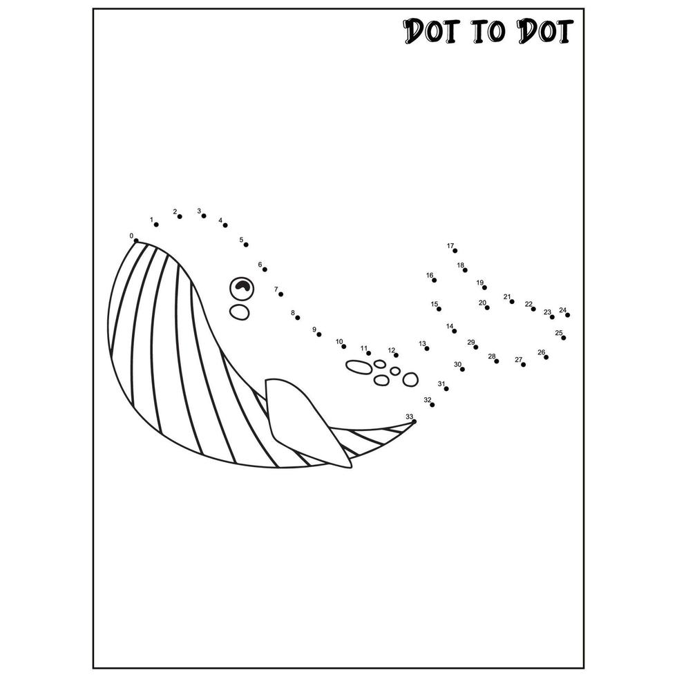 Whale connect the dots activities vector