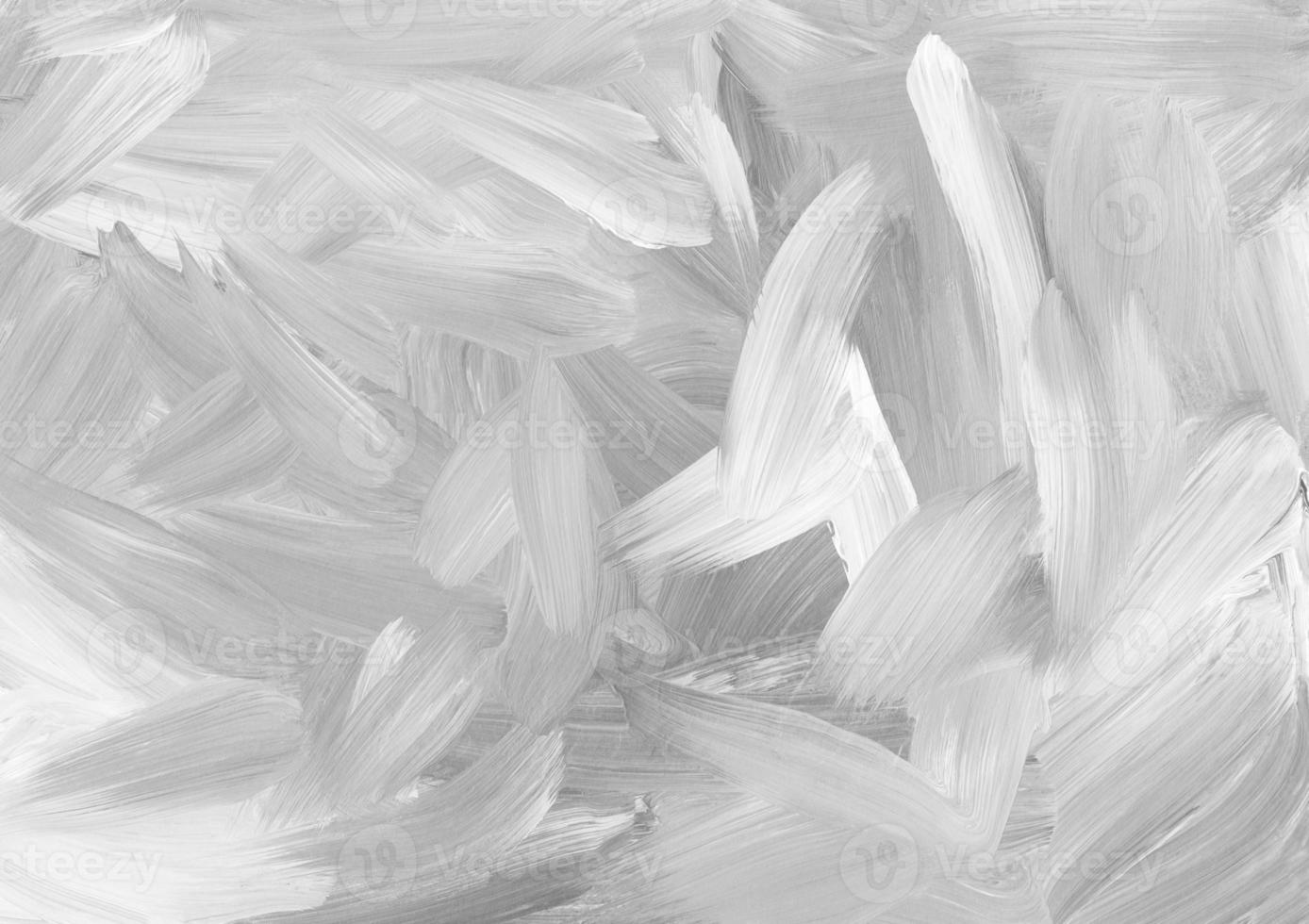 White abstract background painting. Monochrome light minimalistic artwork. Brush strokes on paper photo