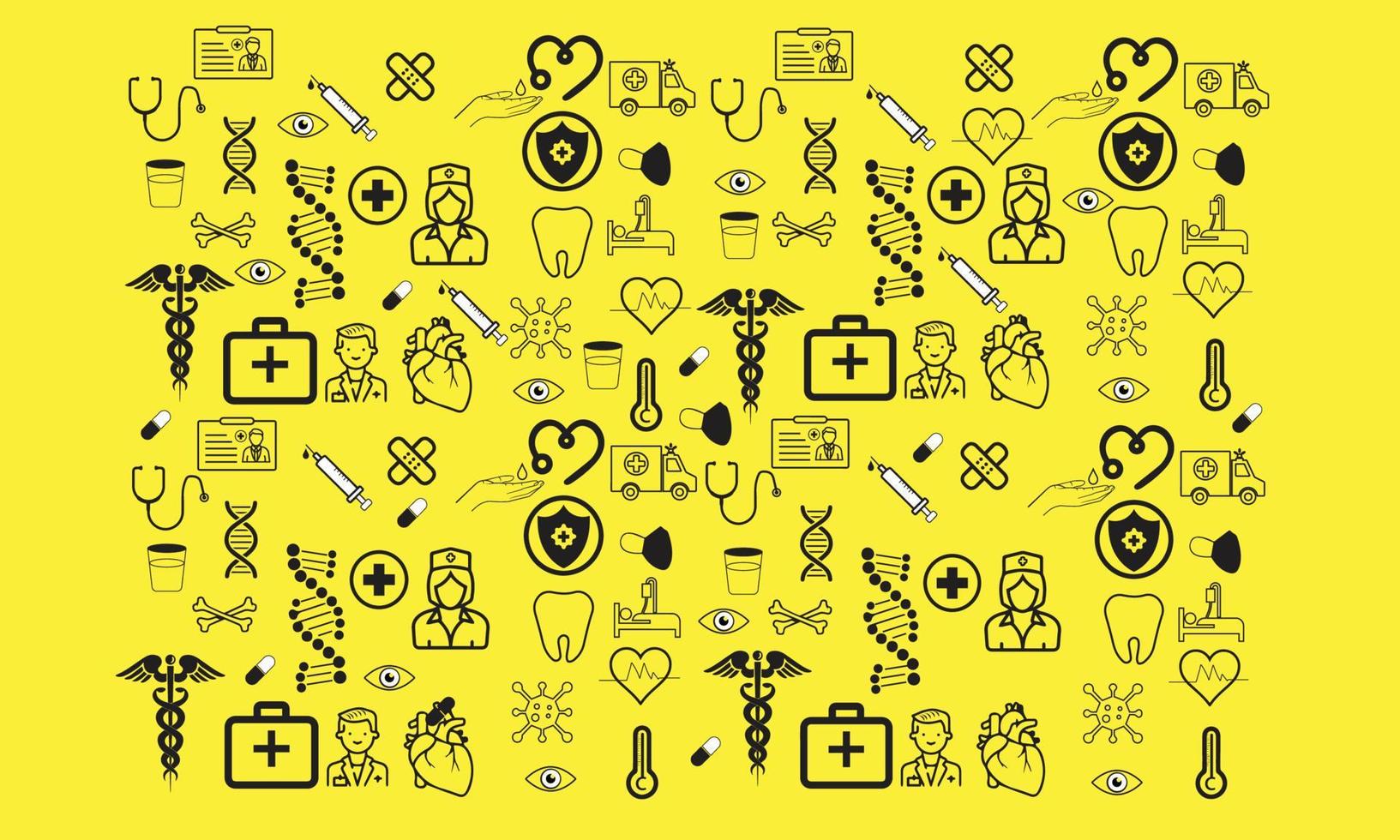 simple patterns with icons related to Healthcare and Medical illustration design vector