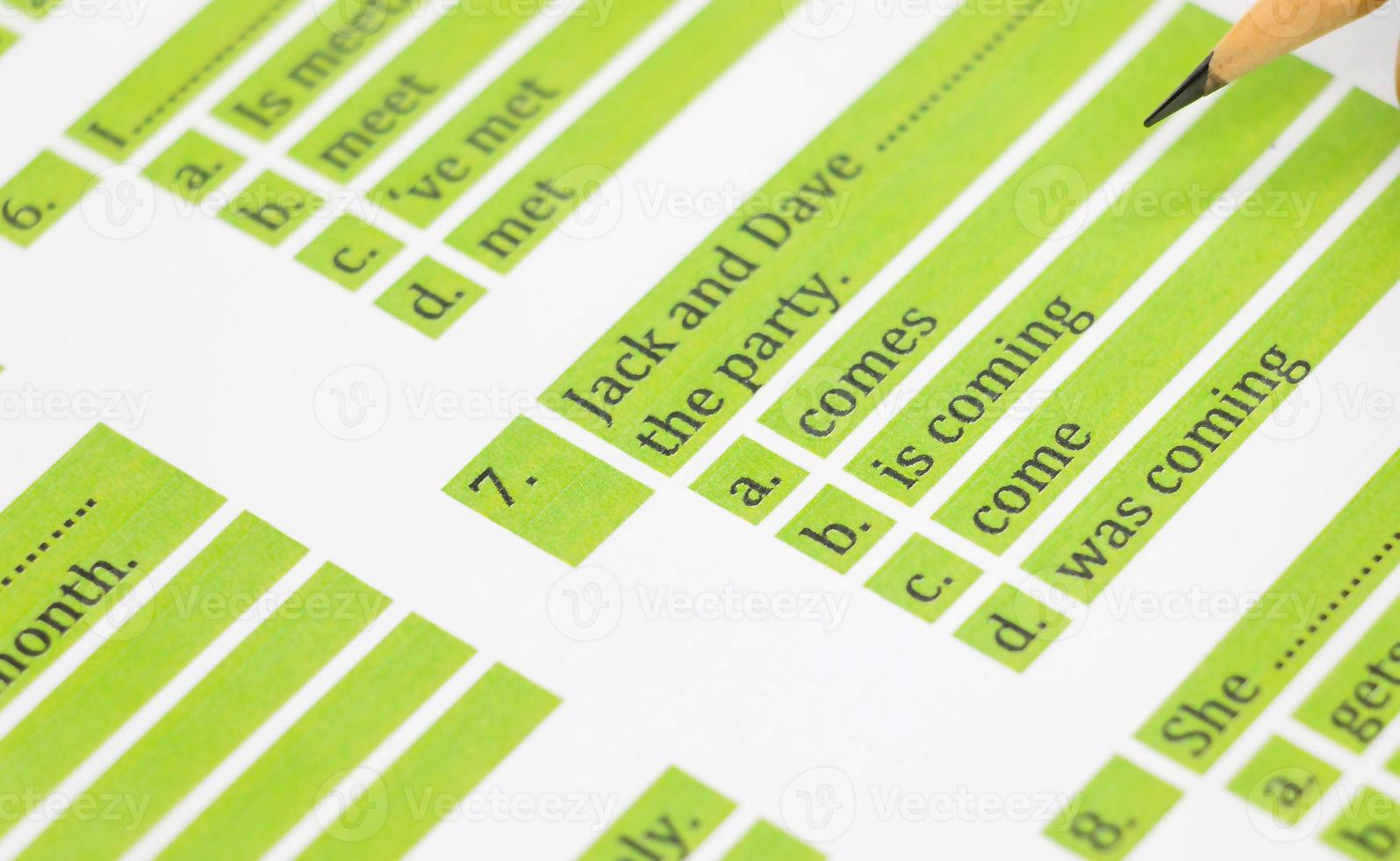 green English exam photo