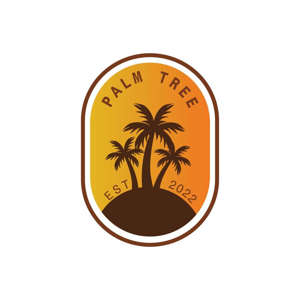 vector illustration of palm tree, coconut tree, sunset, beach, summer, landscape. vector design that is very suitable for logos, websites, apps, elements, banners, pamphlets, etc.