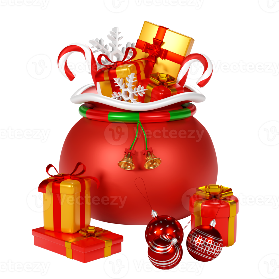 Kerstmis geschenk doos geïsoleerd 3d geven png