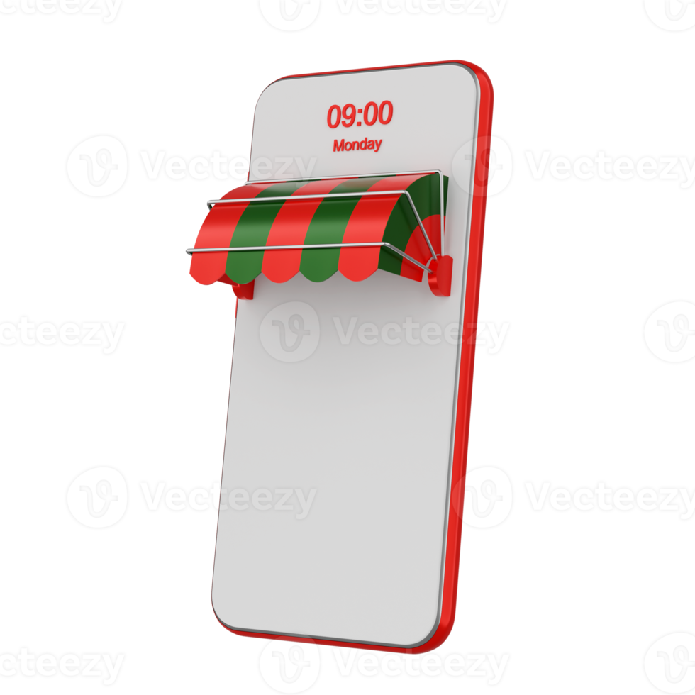 Christmas smartphone isolated 3d render png