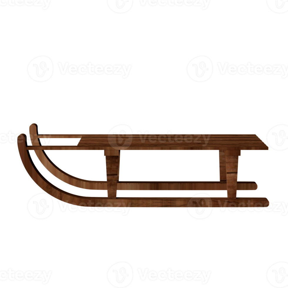 weihnachtsschlitten isoliert 3d rendern png