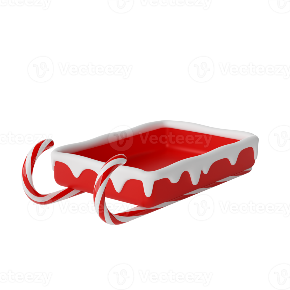Christmas sleigh isolated 3d render png