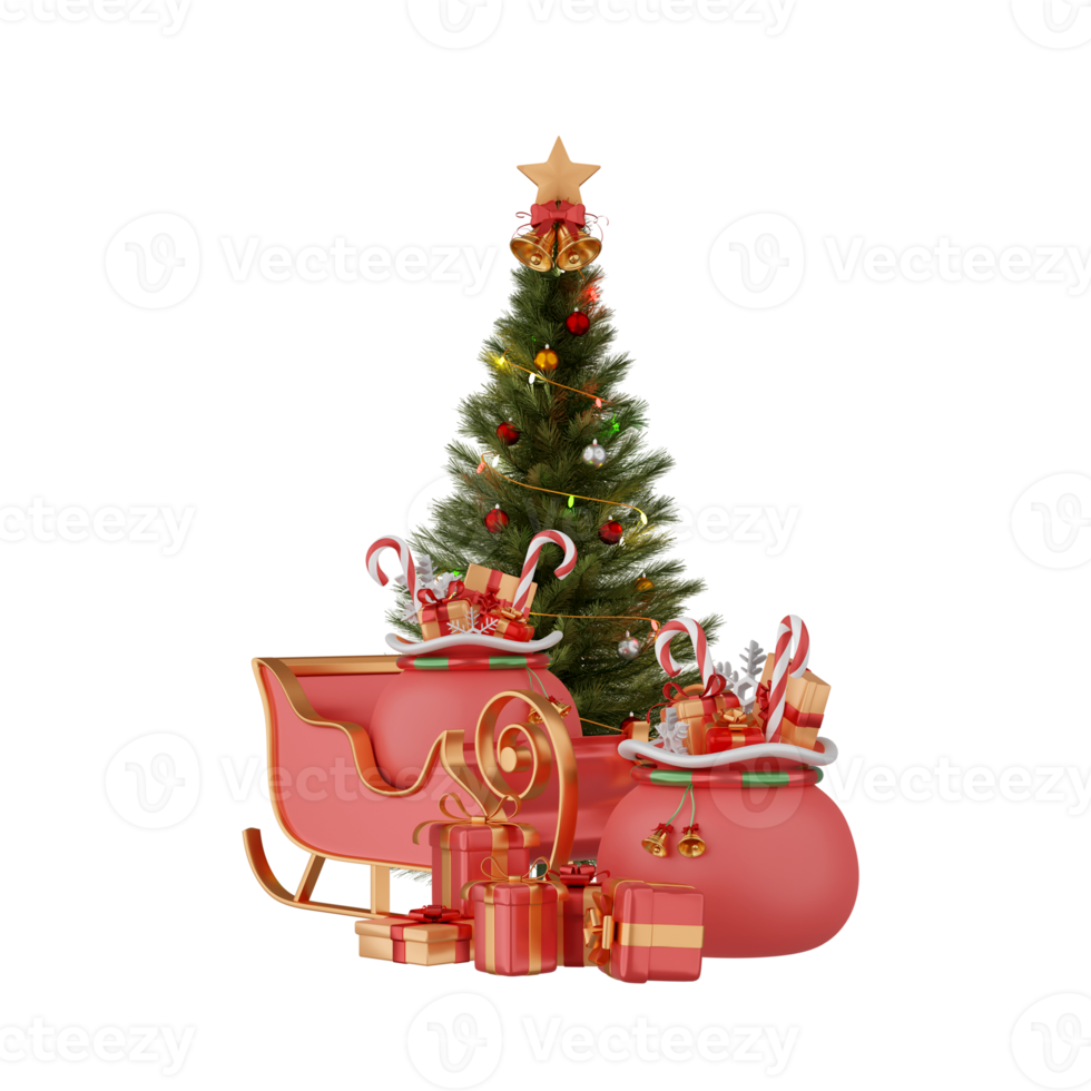 Christmas decoration isolated 3d render png
