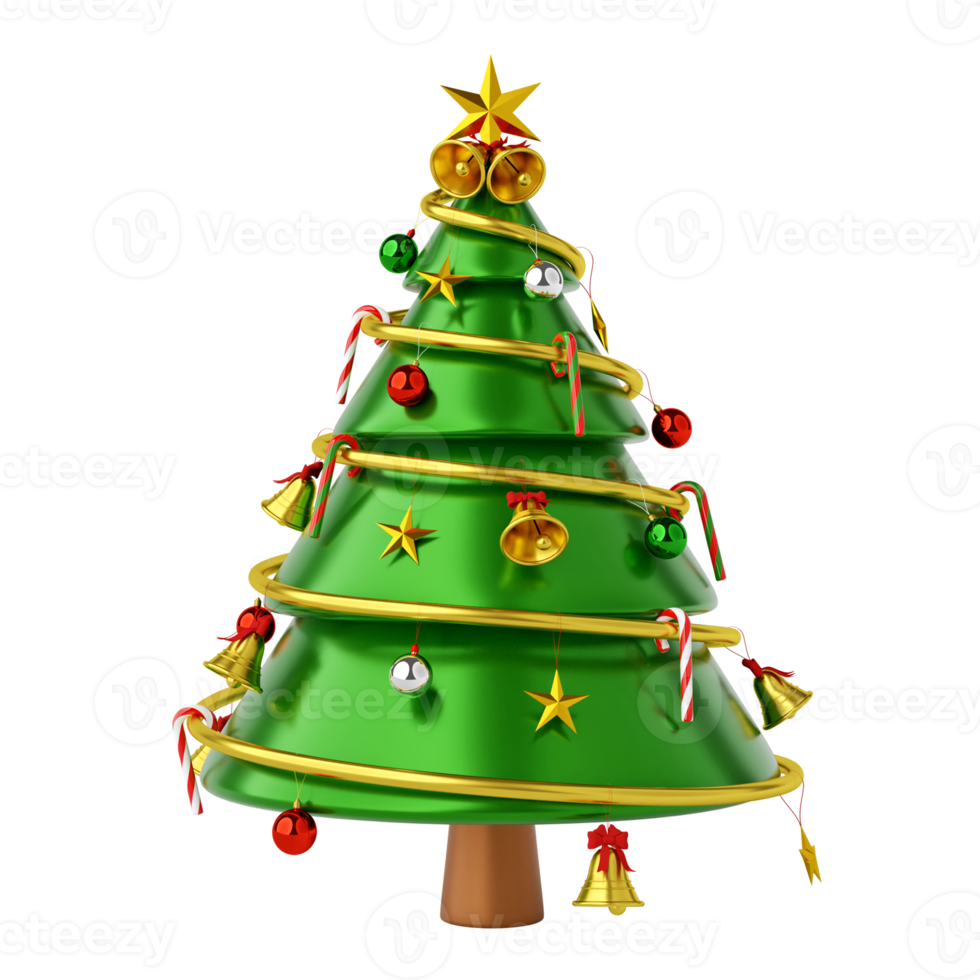 Christmas tree isolated 3d render png