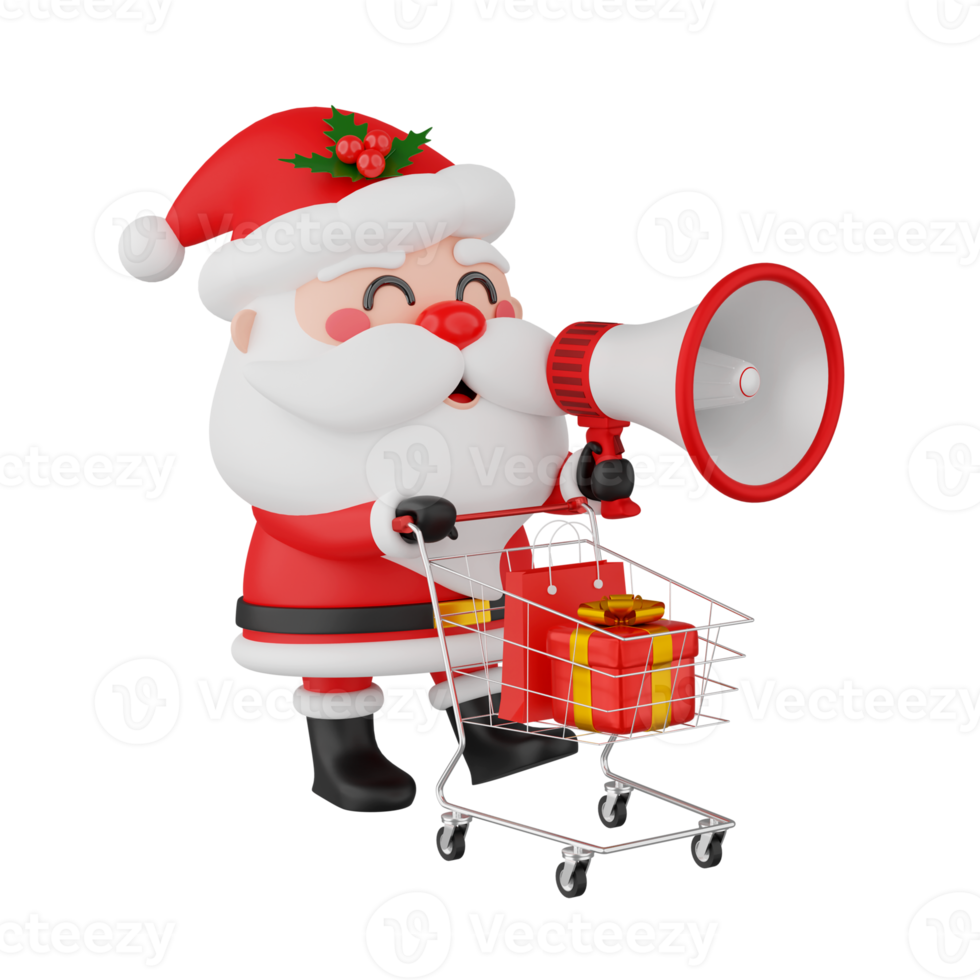 Santa Claus isolated 3d render png