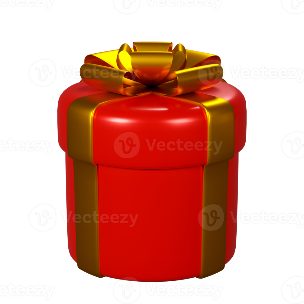 Christmas gift box isolated 3d render png