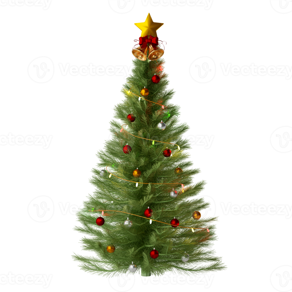 arbre de noël rendu 3d isolé png