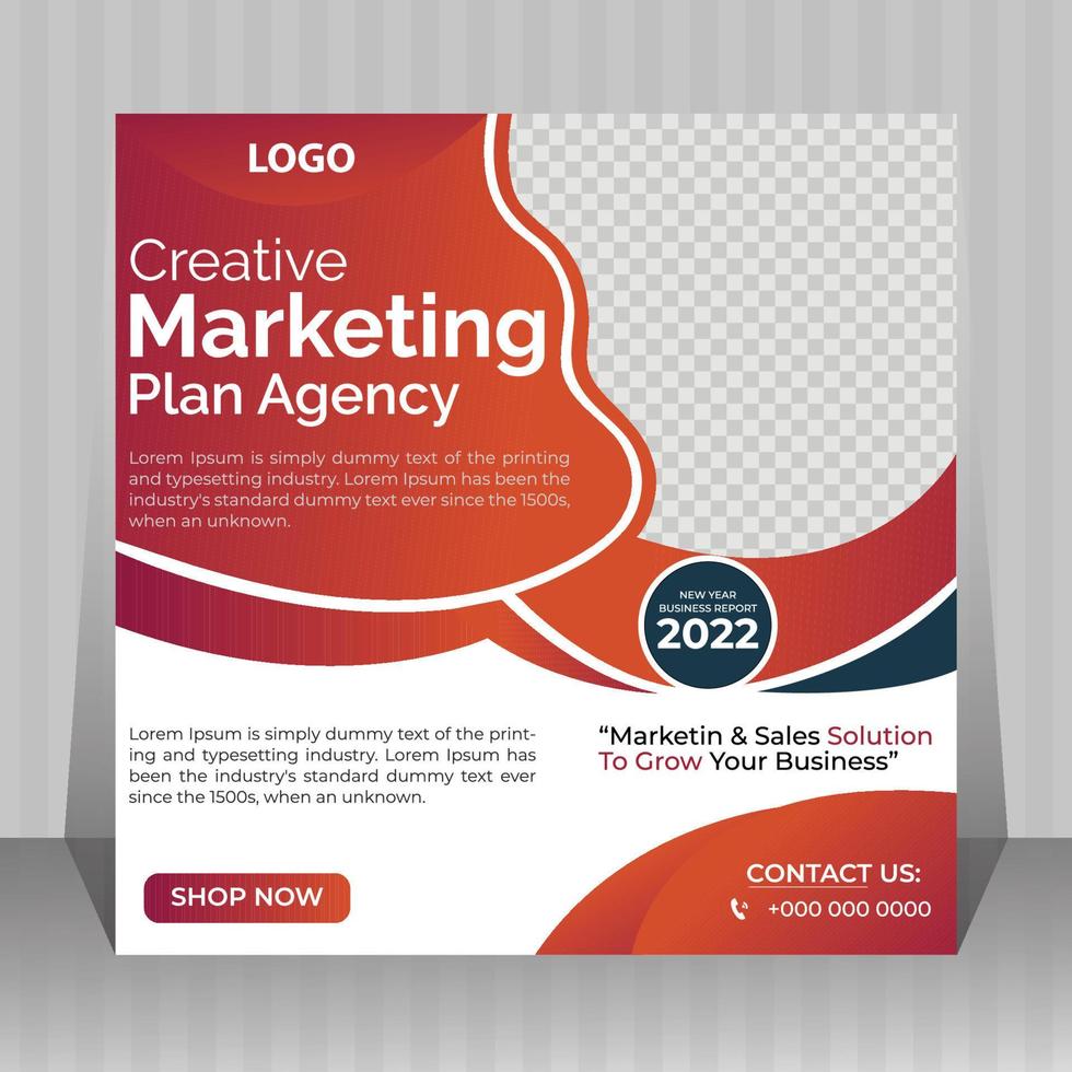 Digital business marketing social media post design template vector