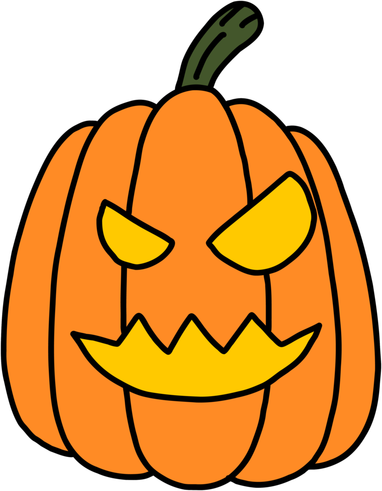 simplicité halloween citrouille dessin à main levée design plat png