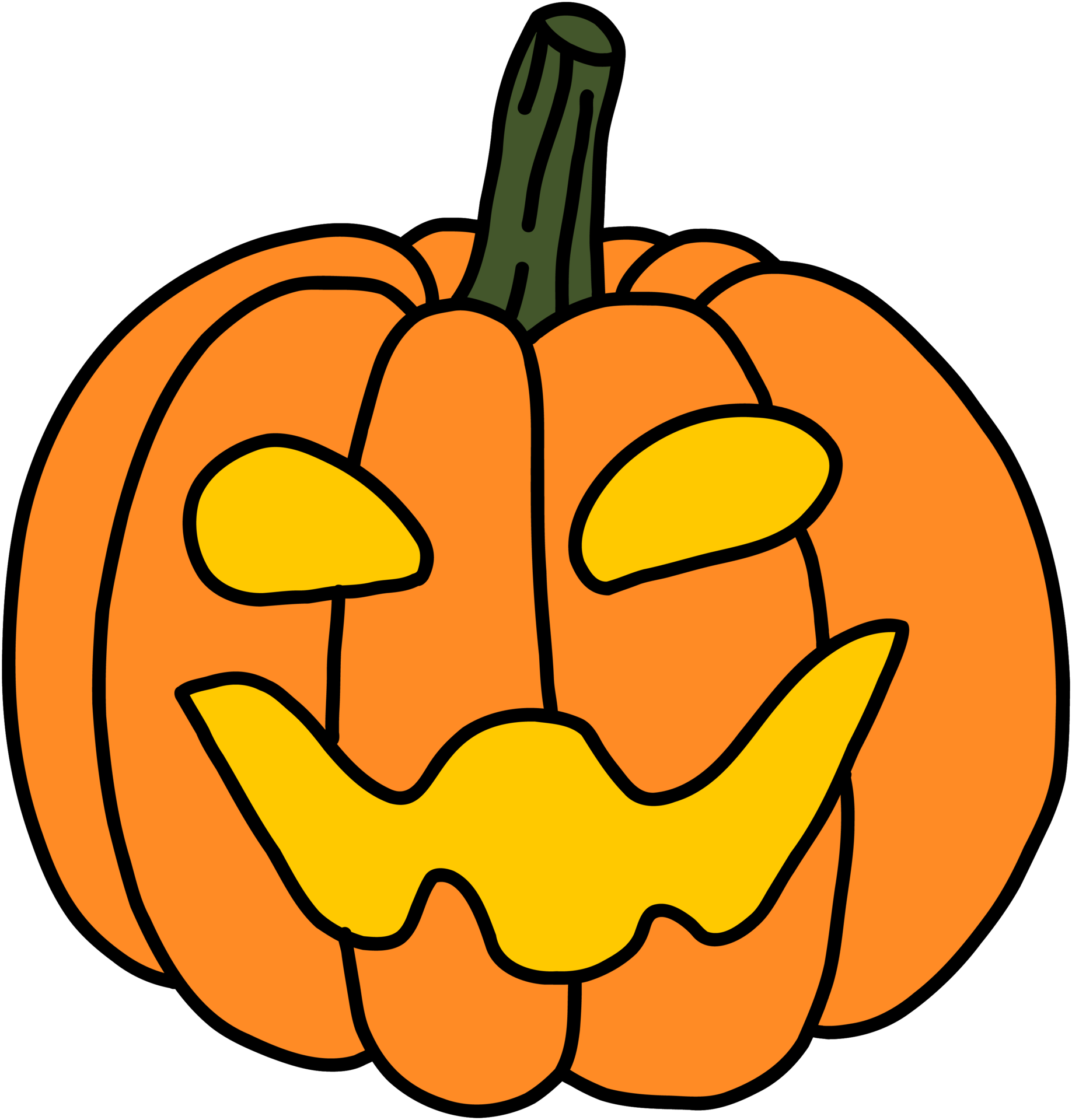 Free simplicity halloween pumpkin freehand drawing flat design 11704518 ...