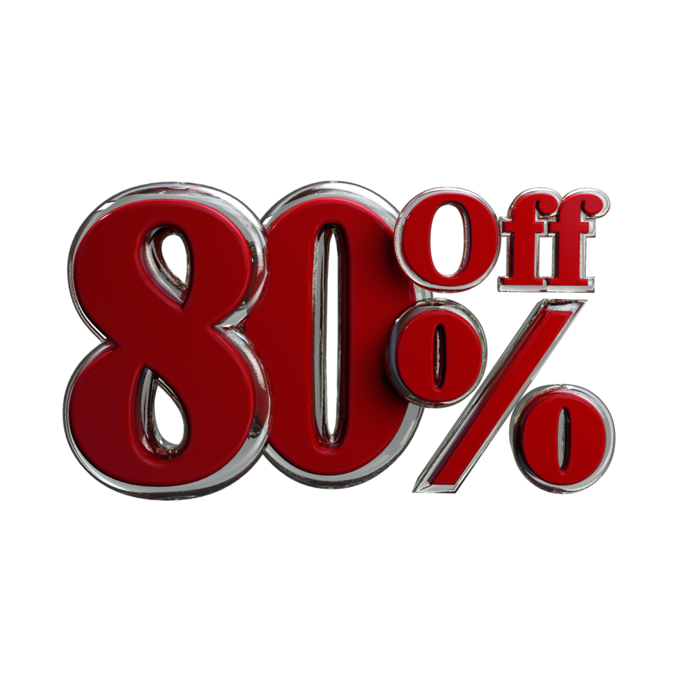 Promotion 80 percent off 3D Render png