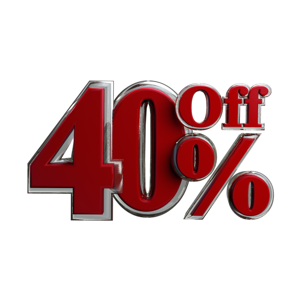 Promotion 40 percent off 3D Render png