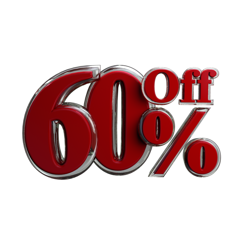 Promotion 60 percent off 3D Render png