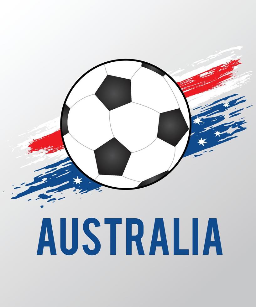 insignia de fútbol bandera de australia vector