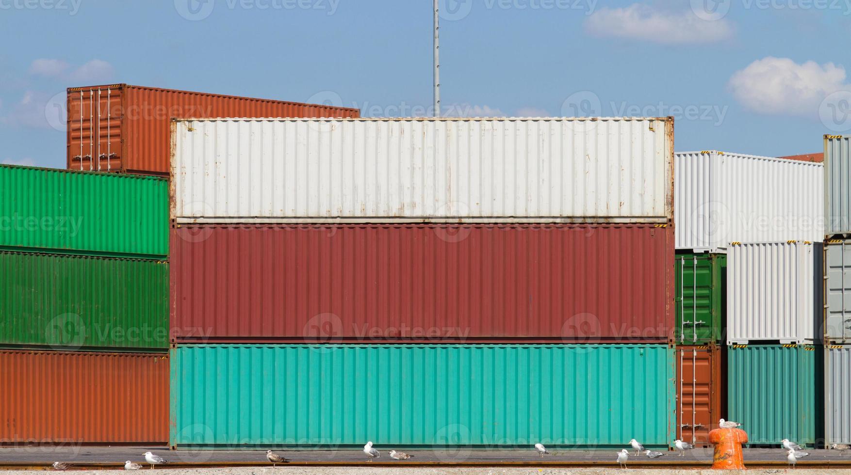 Containers in port photo
