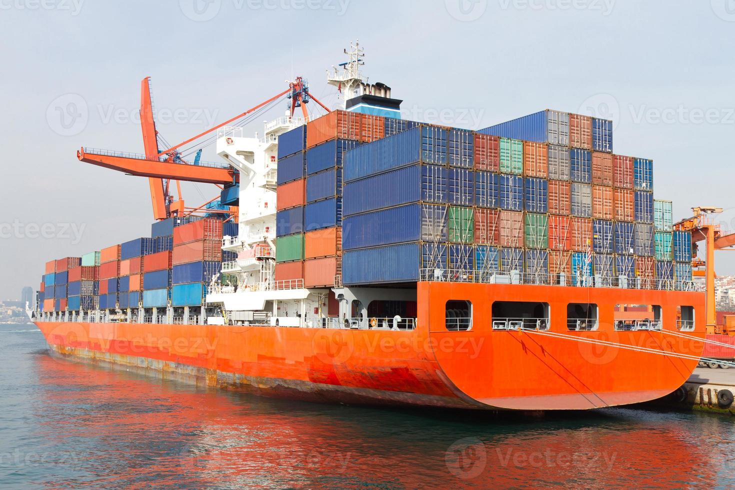 Container Ship in port photo