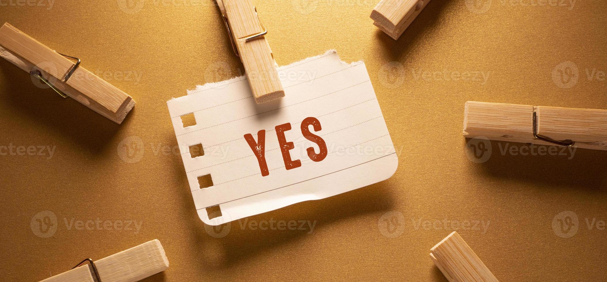 Close up of Yes Word photo