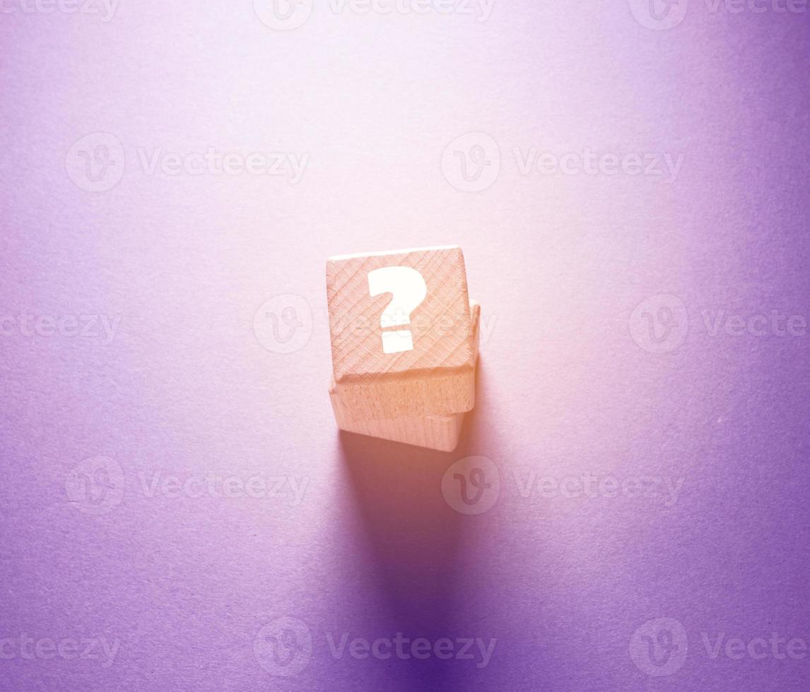 Question Mark Word with Wooden Cubes photo