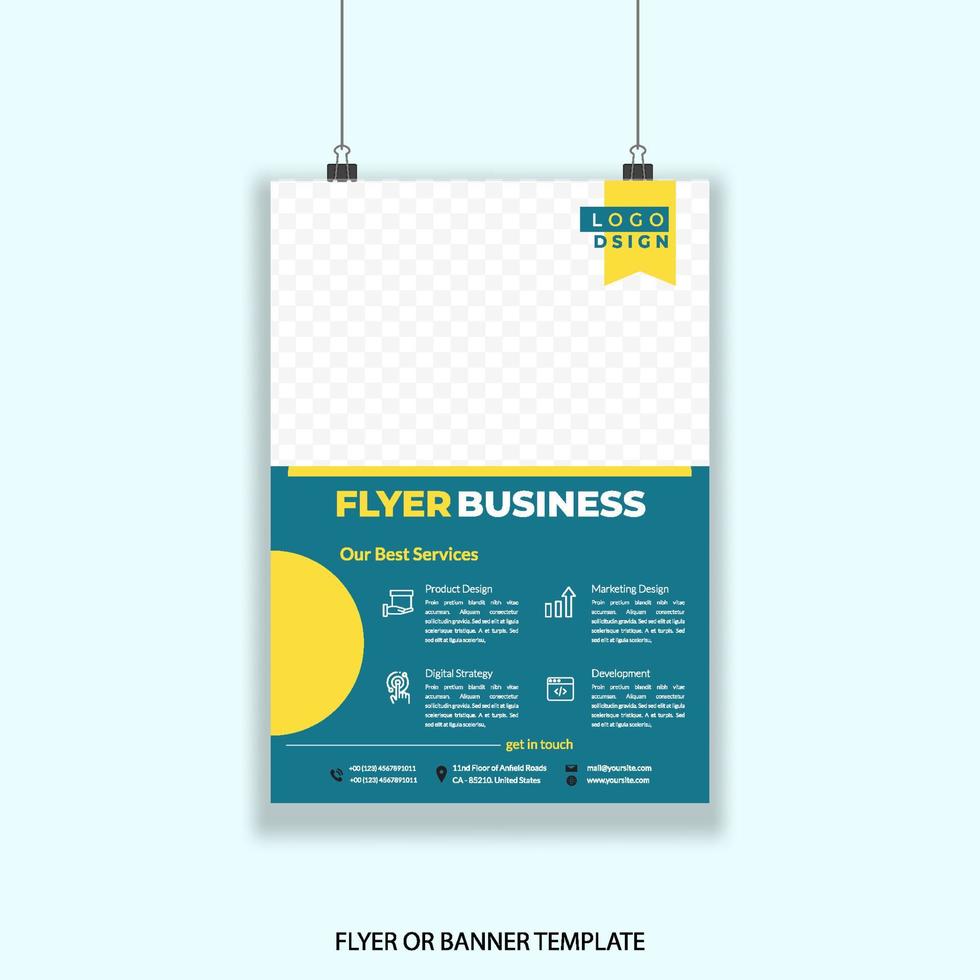 plantilla de diseño gráfico de volante o póster de negocios fácil de personalizar diseño simple y elegante vector