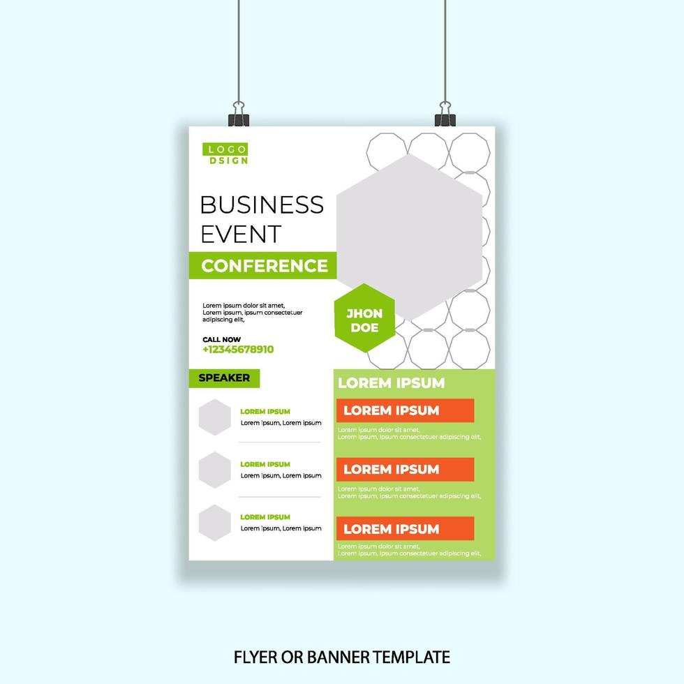 Business flyer or poster graphic design template easy to customize simple and elegant design vector