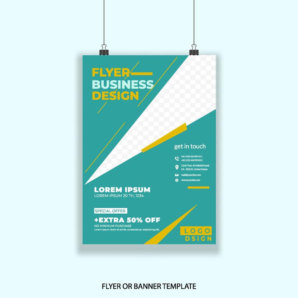 Business flyer or poster graphic design template easy to customize simple and elegant design vector