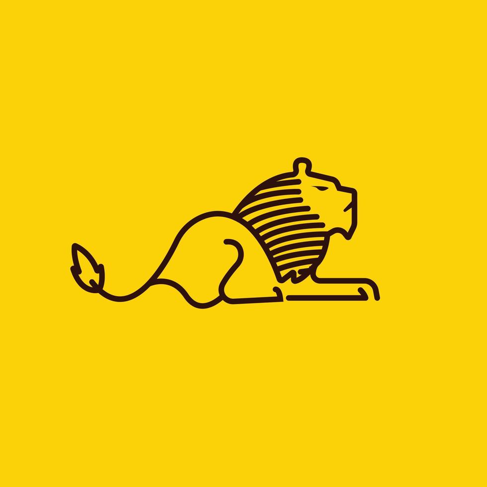 Relaxed style lion with stripes of the same thickness, The sign is perfectly scalable and can be used in any color vector