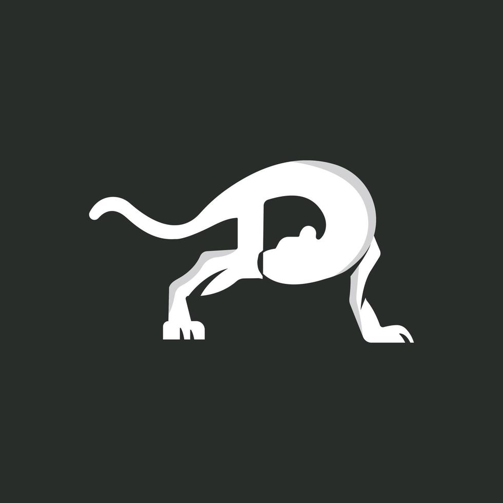 Letter R Logo cheetah Facing Back. Perfect For Sports Logo vector