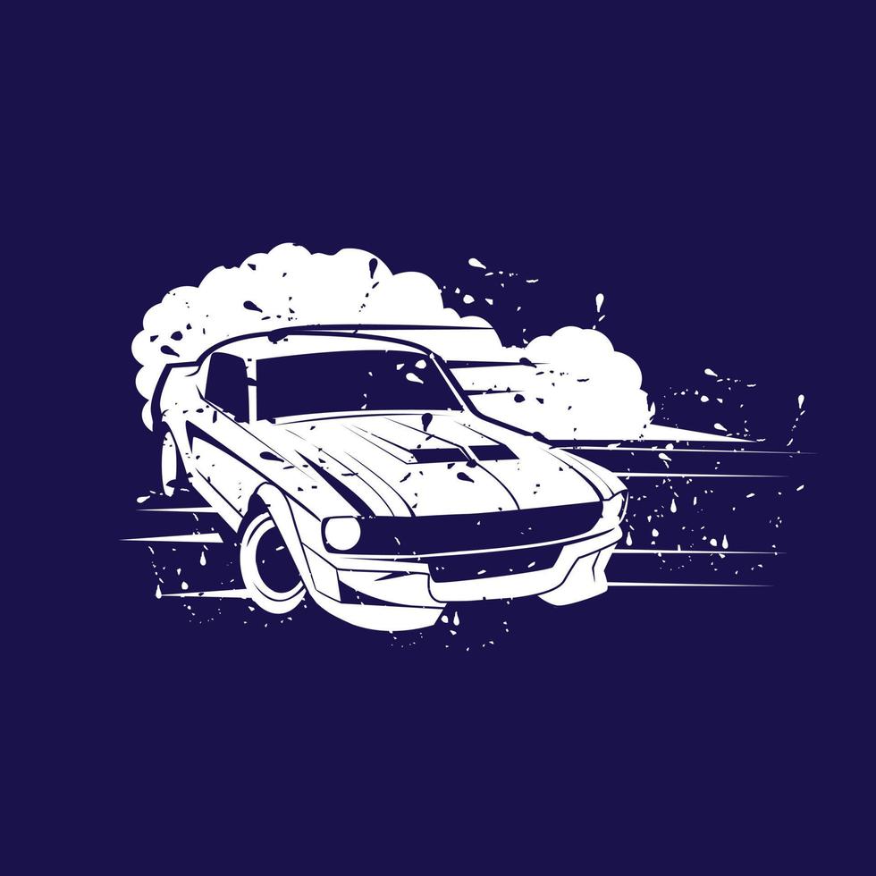 drifter car illustration vector