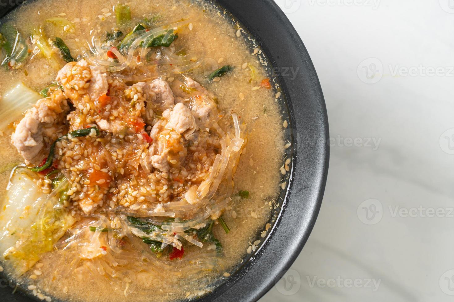 Sukiyaki Soup with Pork in Thai Style photo