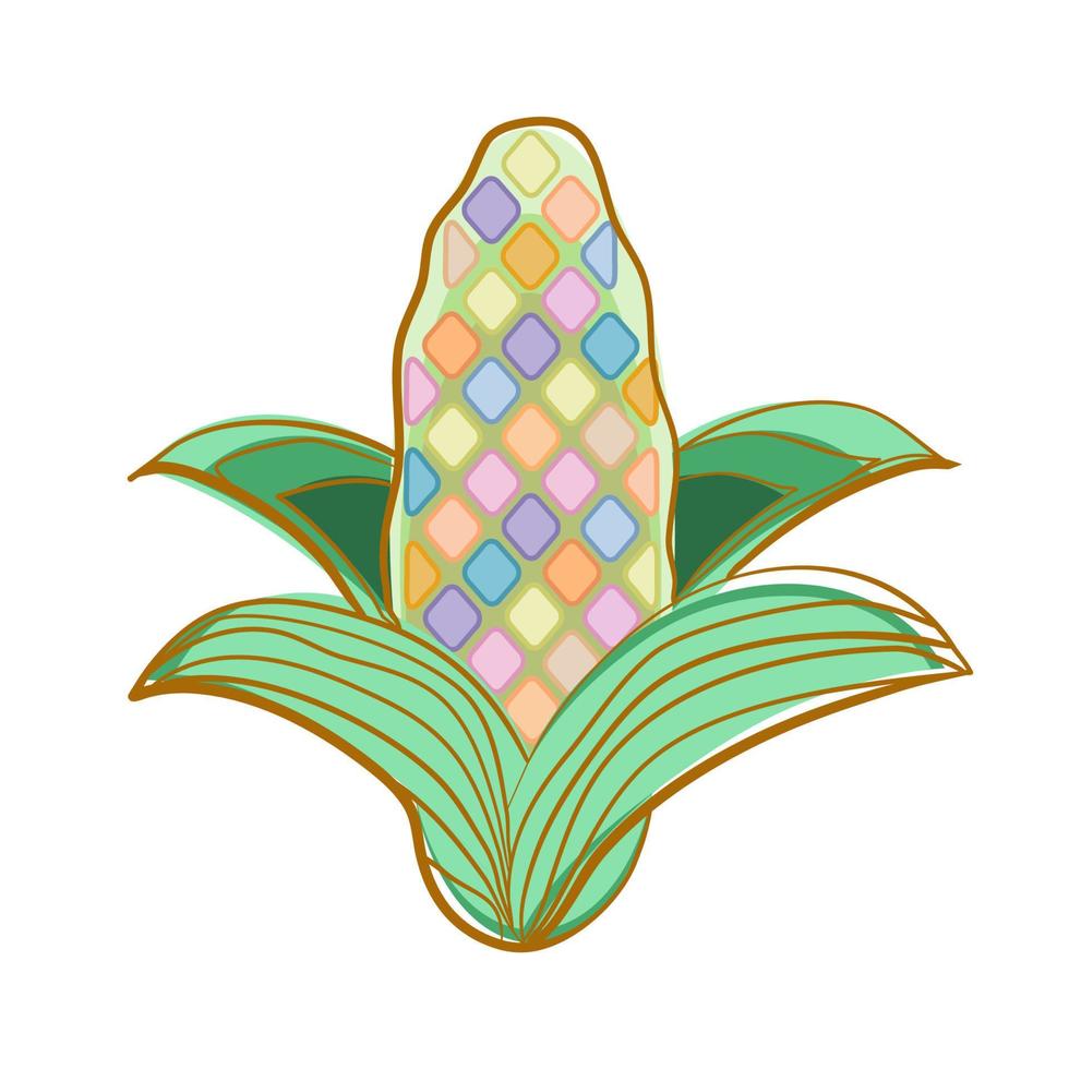 Glass gem corn with coloured grains vector