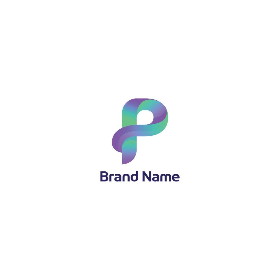 P Modern Abstract Logo Design vector